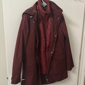 Lands' End Women's Deep Red Utility Jacket